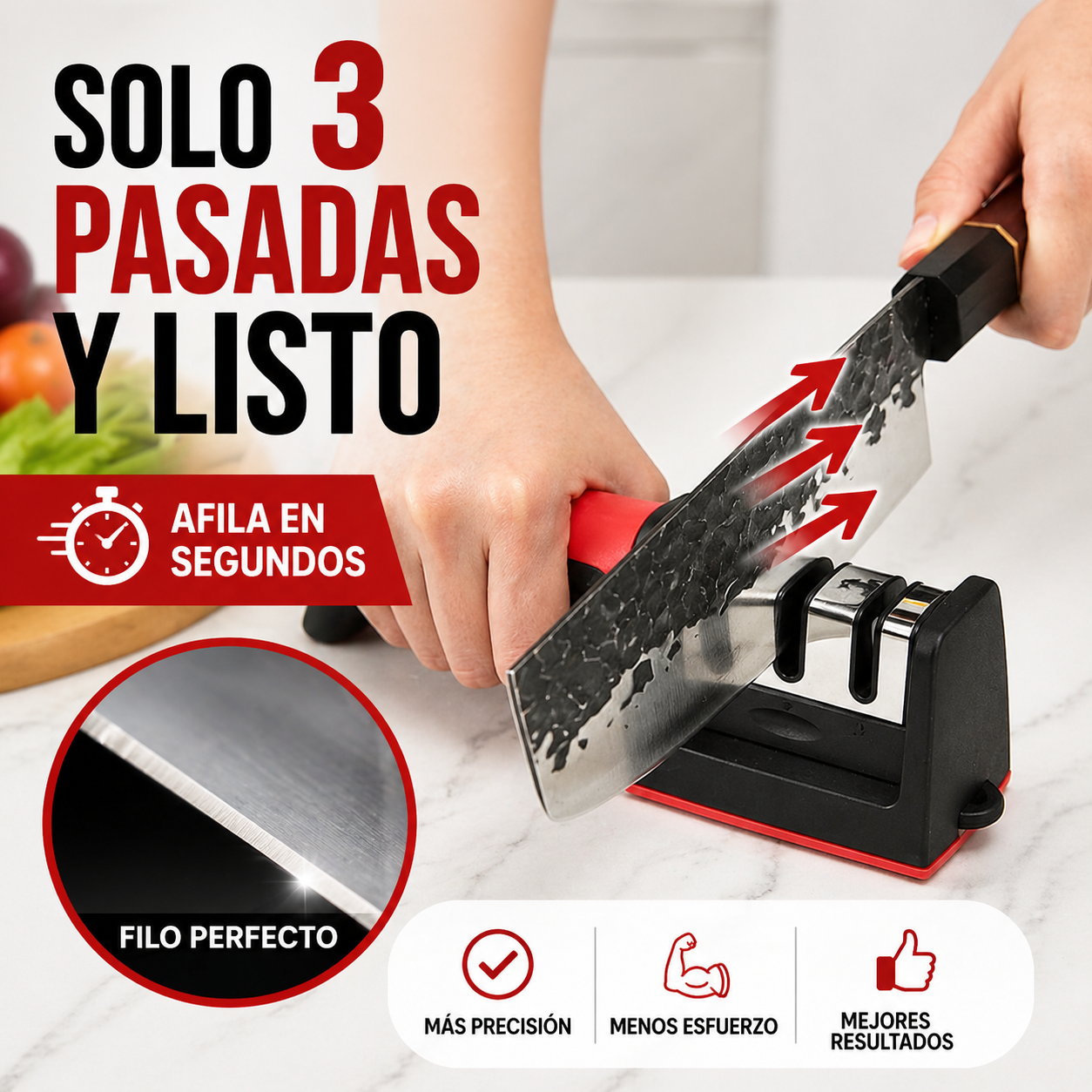 CutPro - Afilador De Cuchillos Manual - Corta como nuevo sin esfuerzo