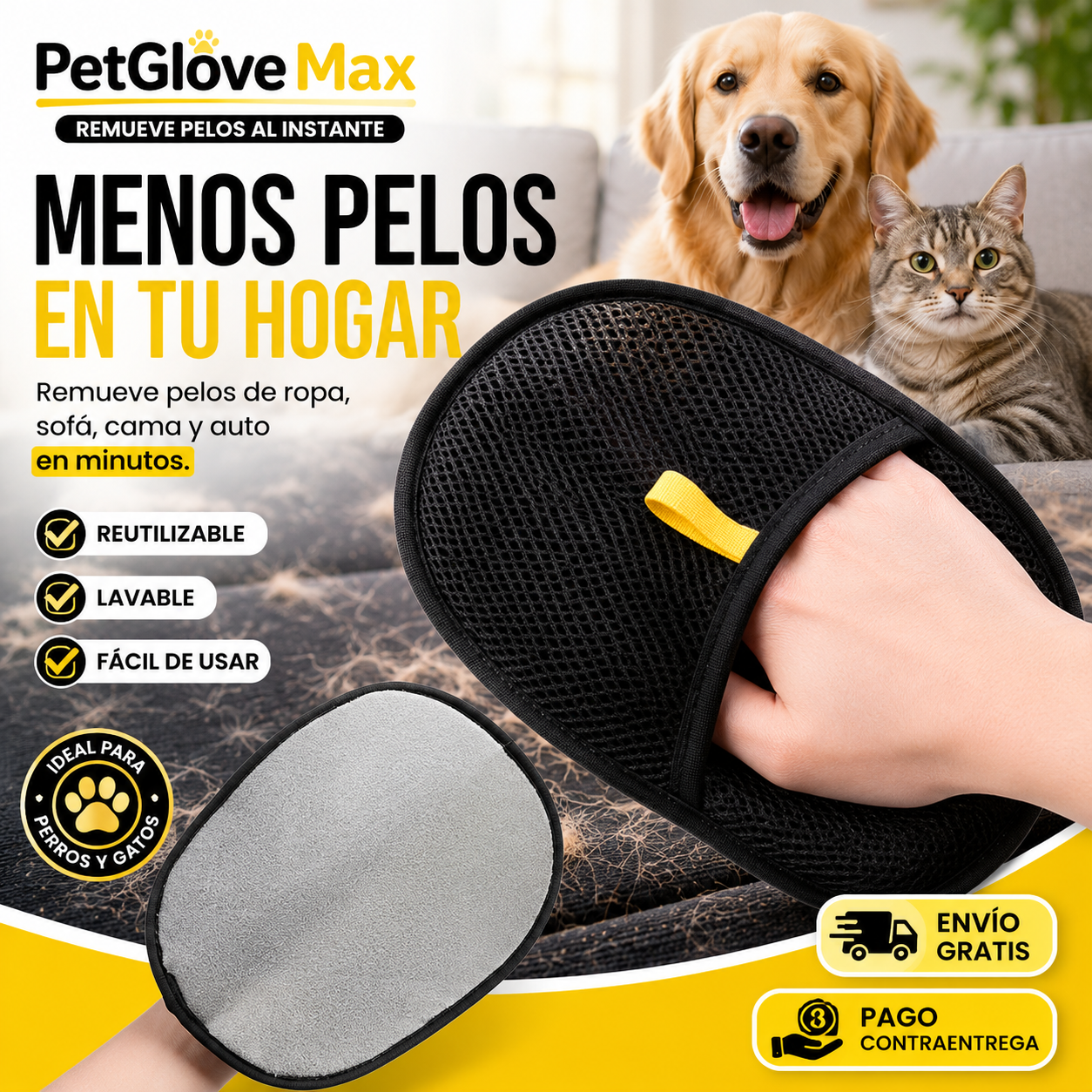 PetGlove Max - Guante Anti Pelo - Remueve pelos al instante