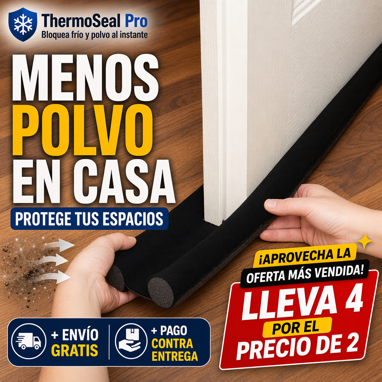ThermoSeal Pro - Sellador Aislante de puerta -  Bloquea frío y polvo al instante
