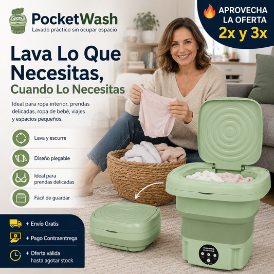 PocketWash -Mini Lavadora Portatil -  "Lavado práctico sin ocupar espacio"