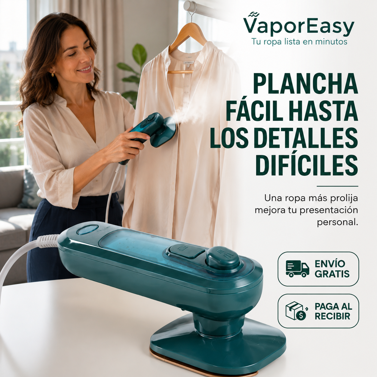 VaporEasy - mini Plancha Vapor -  Tu ropa lista en minutos