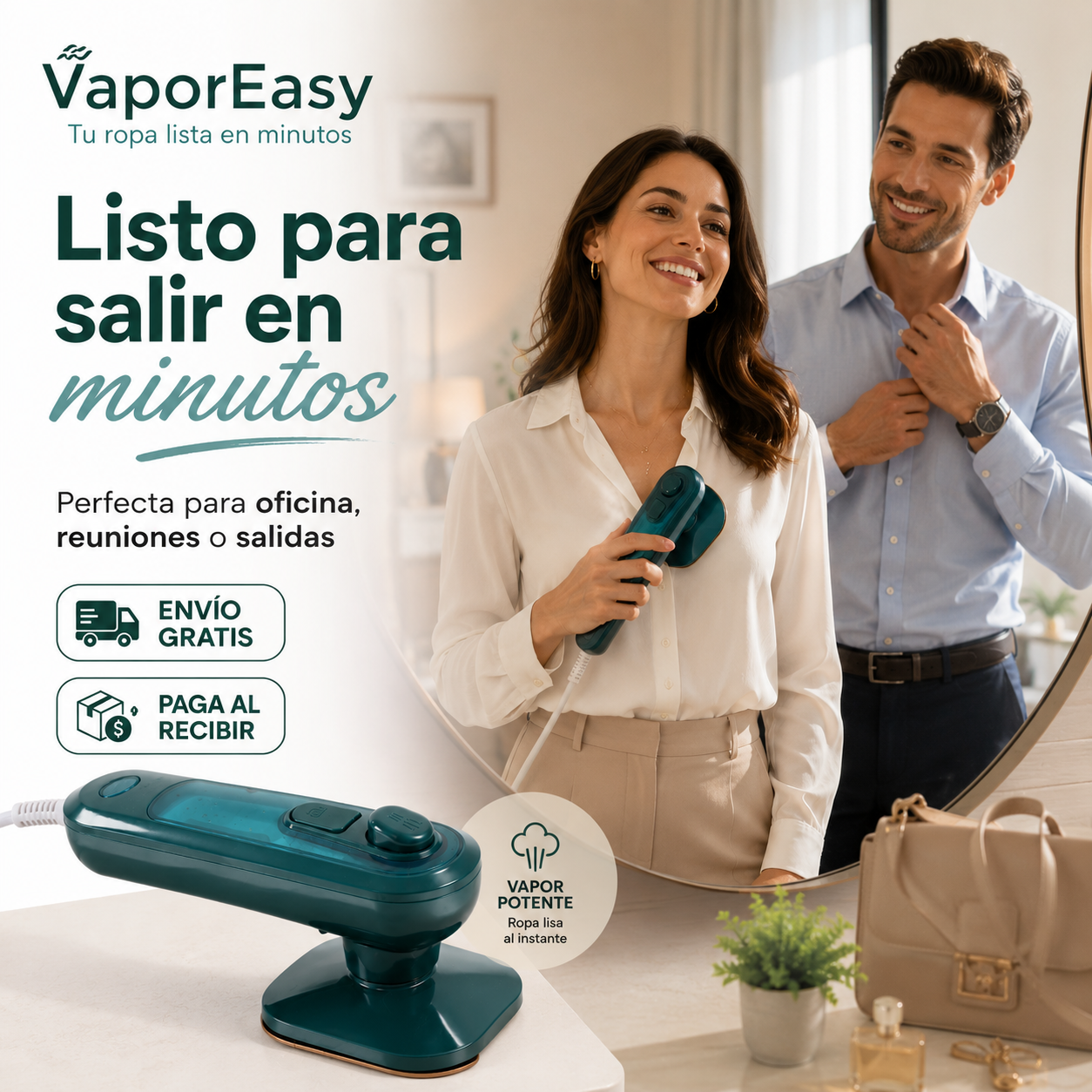 VaporEasy - mini Plancha Vapor -  Tu ropa lista en minutos