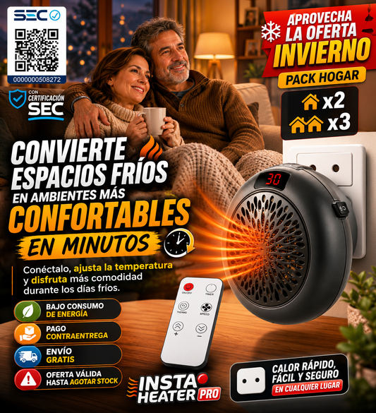 Insta Heater Pro - Calentador Portátil - Calienta tu espacio de forma práctica, rápida y sencilla