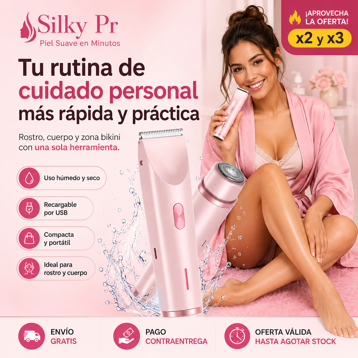 Silky Pro - Rasuradora femenina - Piel Suave en Minutos