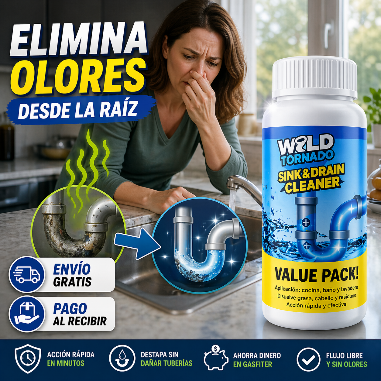 POLVO DESTAPADOR DE CAÑERIAS -  Tu solución Urgente!