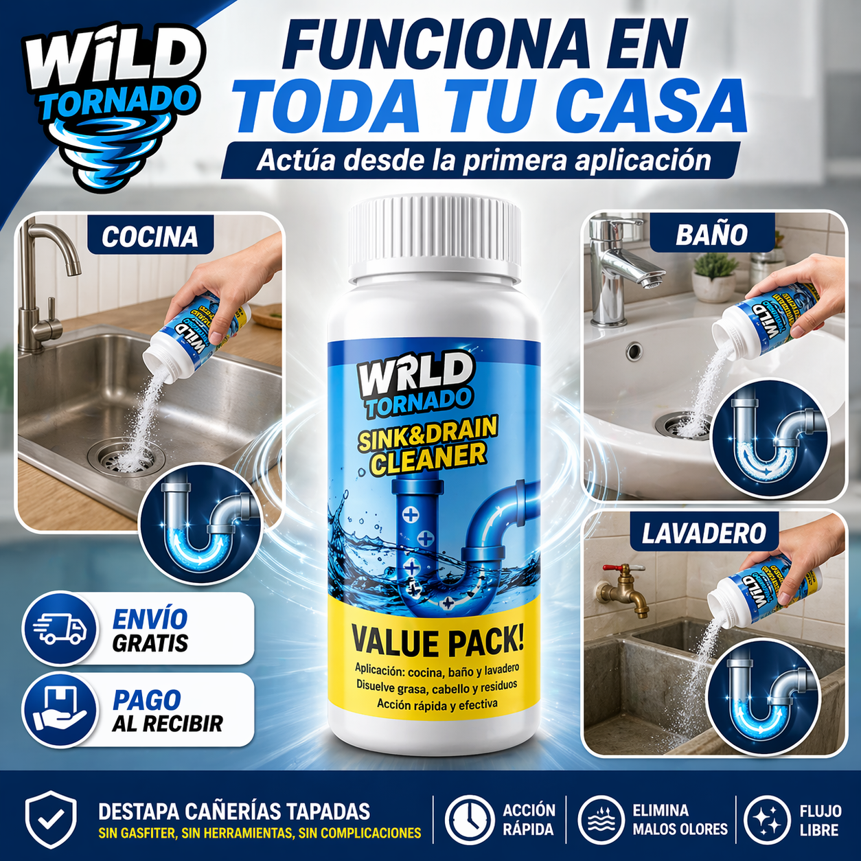 POLVO DESTAPADOR DE CAÑERIAS -  Tu solución Urgente!