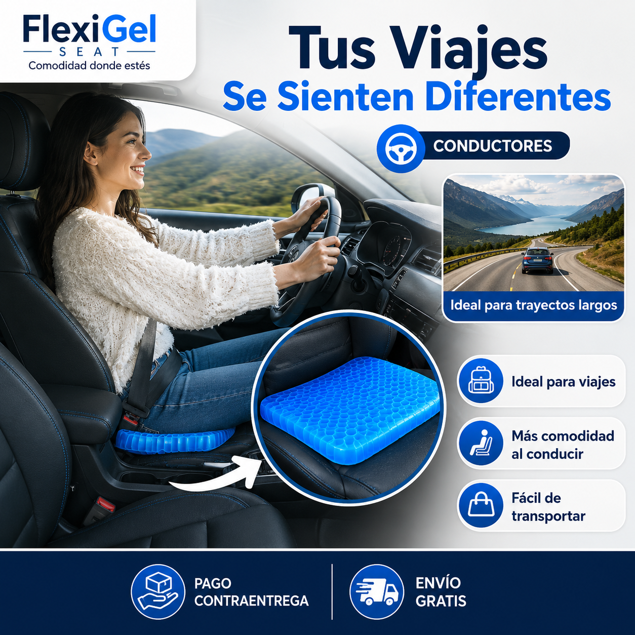 FlexiGel Seat - Cojín Panal Gel - Comodidad donde estés