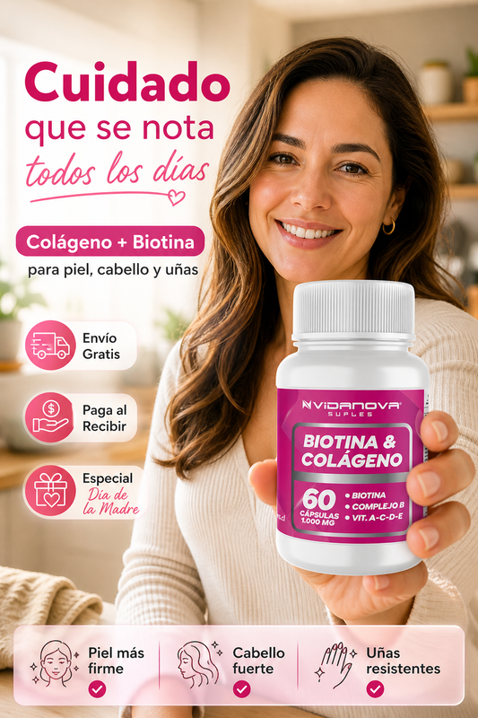 BIOTINA + COLÁGENO - Piel firme y cabello fuerte