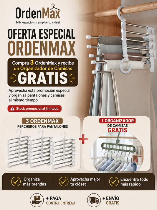 OrdenMax -Organizador Mágico Pantalones- Más espacio sin ampliar tu clóset