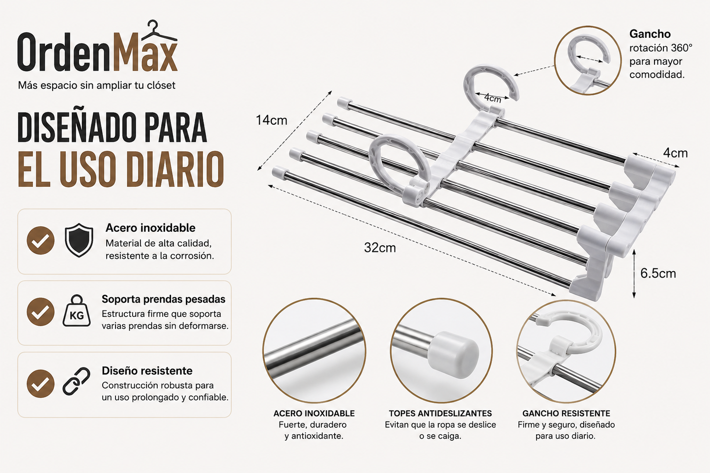 OrdenMax -Organizador Mágico Pantalones- Más espacio sin ampliar tu clóset