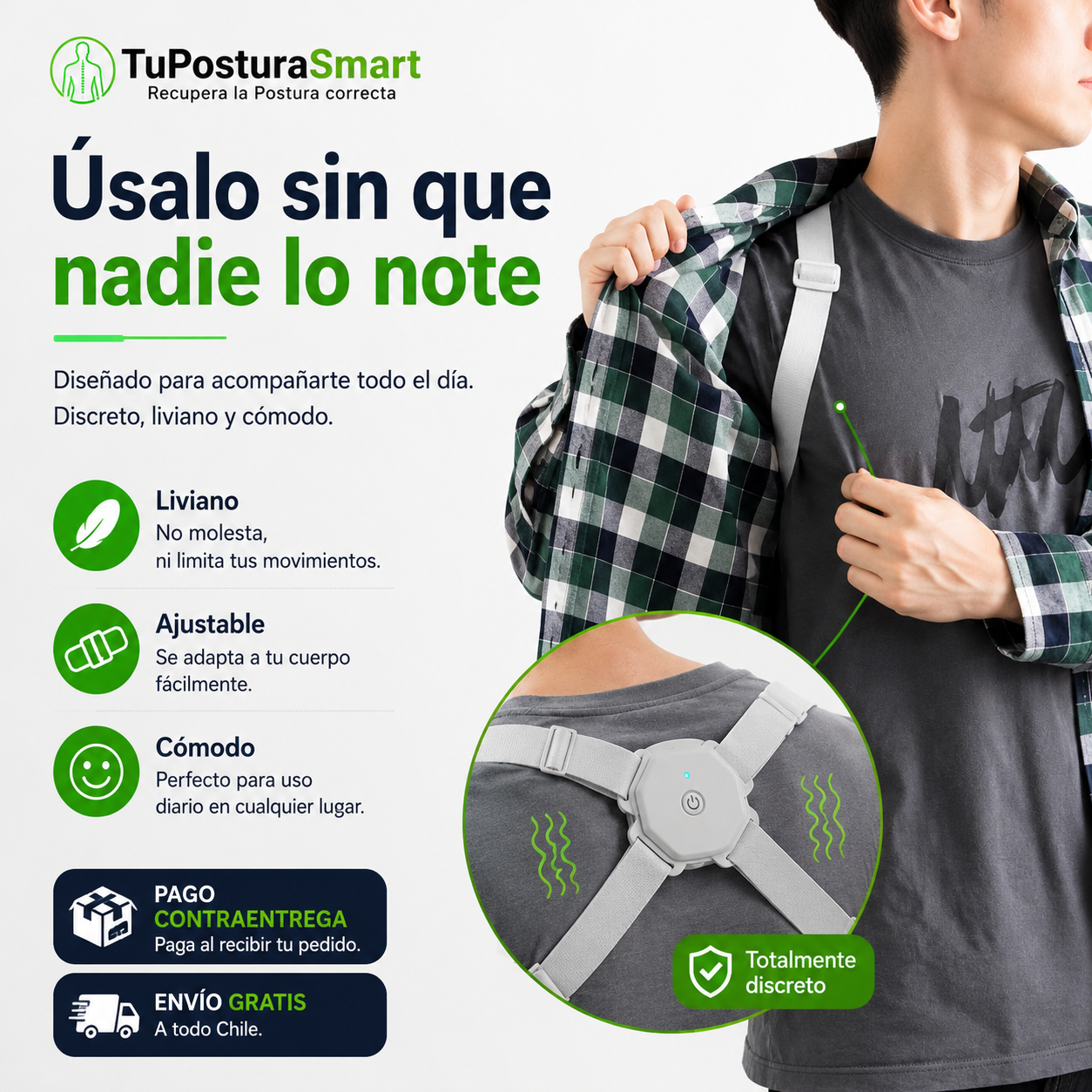 PosturaSmart -Corrector de Postura Smart - Recupera la Postura correcta