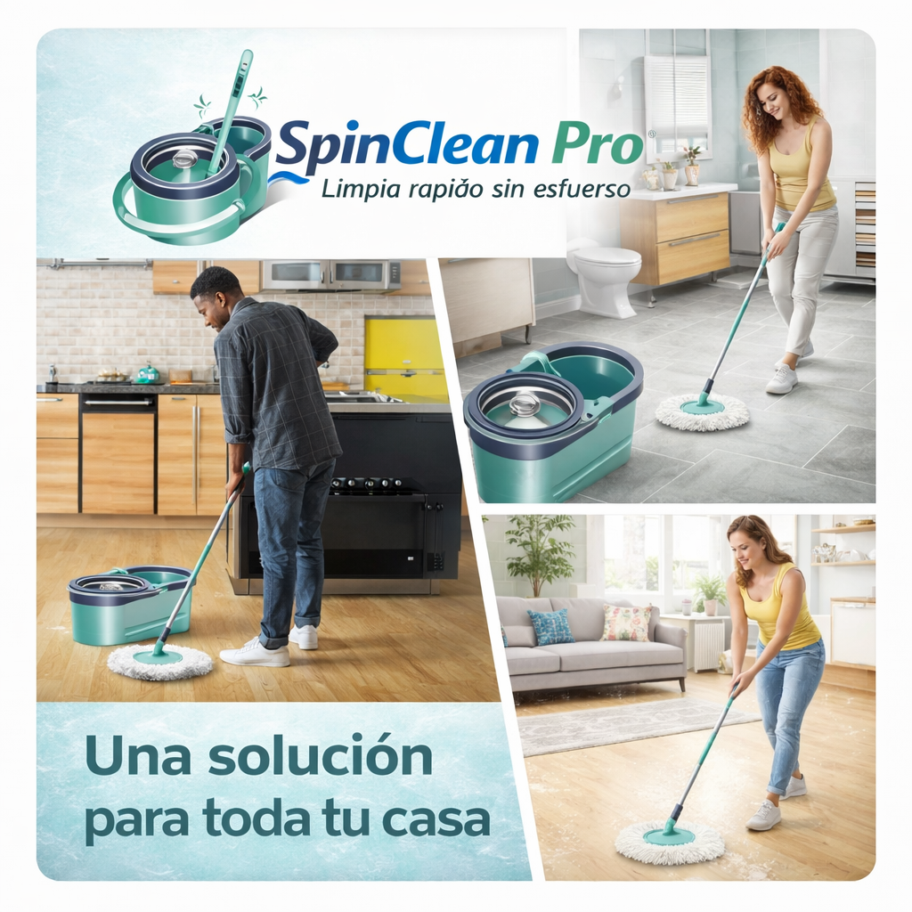 Mopa Giratoria  SpinClean Pro - Limpia rápido y sin esfuerzo