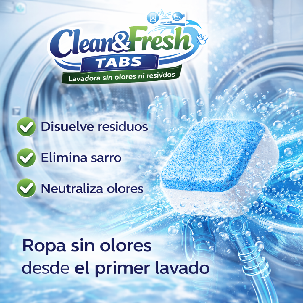 Clean&Fresh Tabs - Lavadora sin olores ni residuos