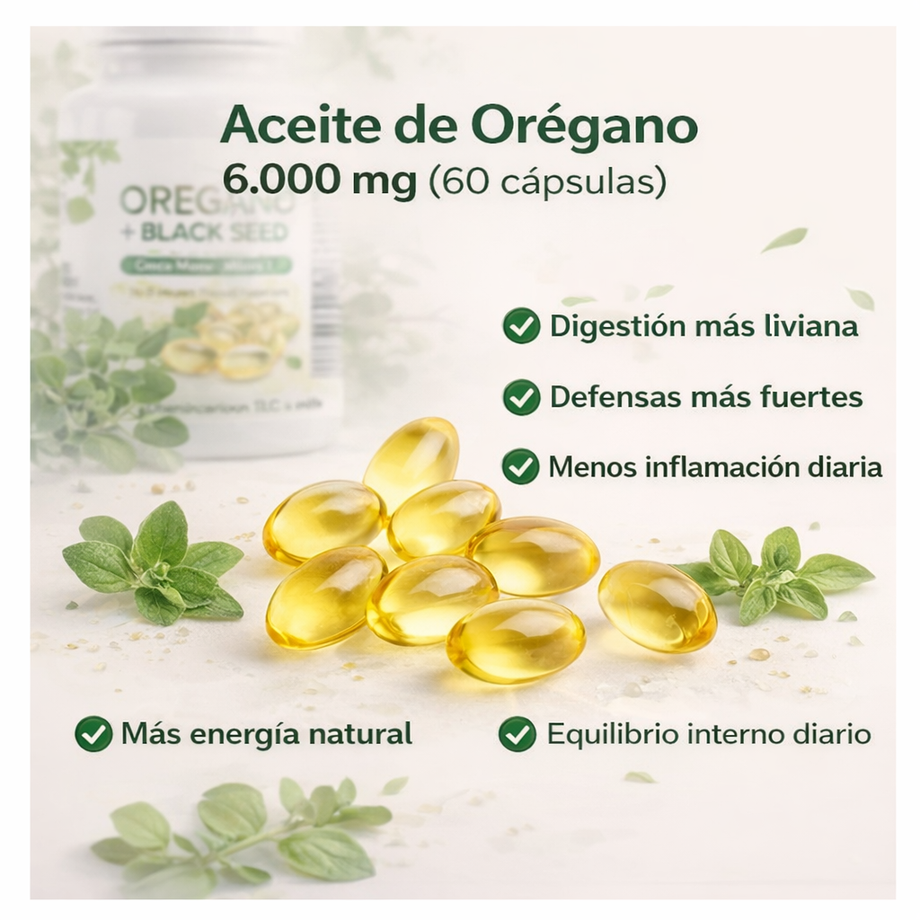 Aceite de Orégano 6.000 mga + Aceite de Semilla Negra