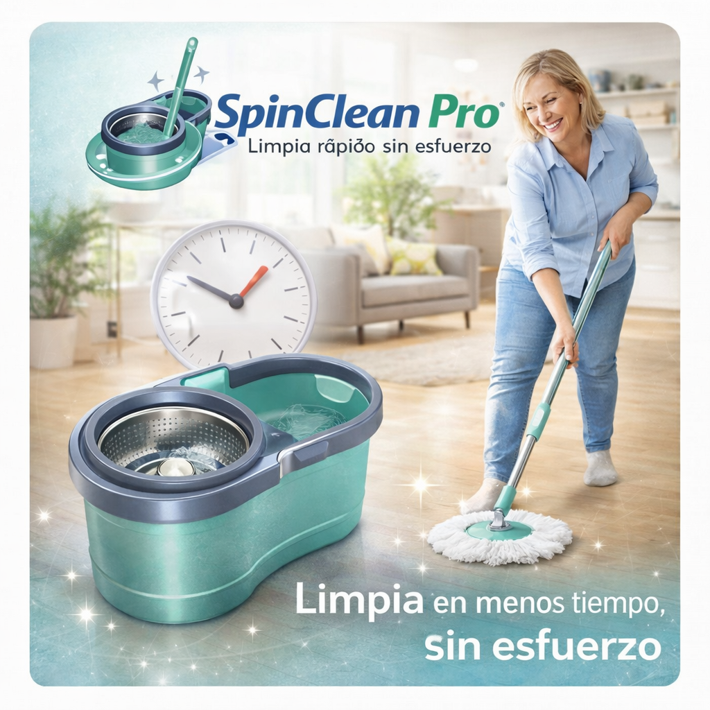Mopa Giratoria  SpinClean Pro - Limpia rápido y sin esfuerzo