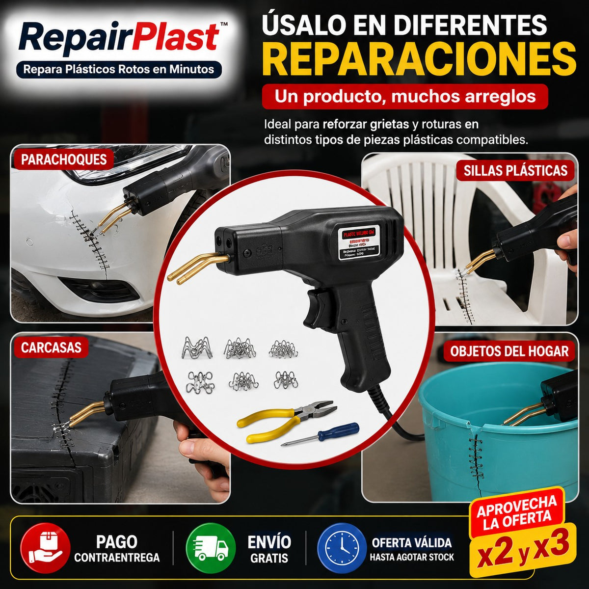 RepairPlast – Kit de Soldadura Portátil - "Repara Plásticos Rotos en Minutos"