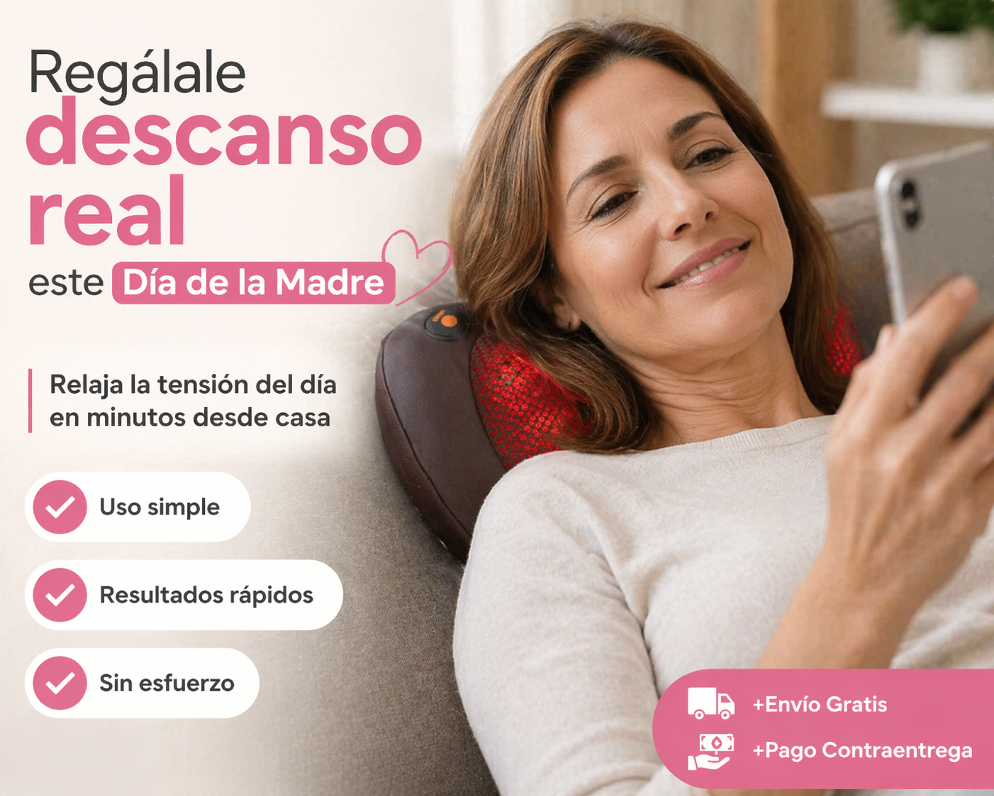 CalmNeck Pro – Cojín Masajeador Cuello  -" Relajate en minutos"