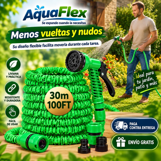 AquaFlex - Manguera Retráctil Expandible - "Se expande cuando la necesitas"