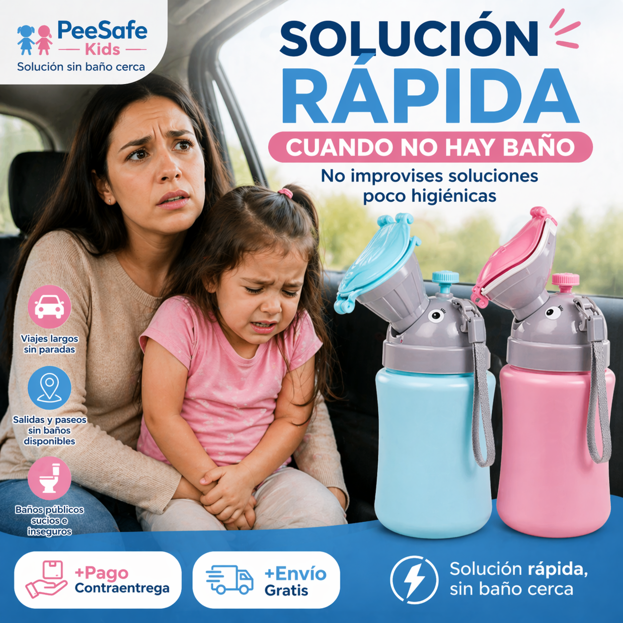 PeeSafe Kids - Urinario Portátil Infantil - "Solución sin baño cerca"